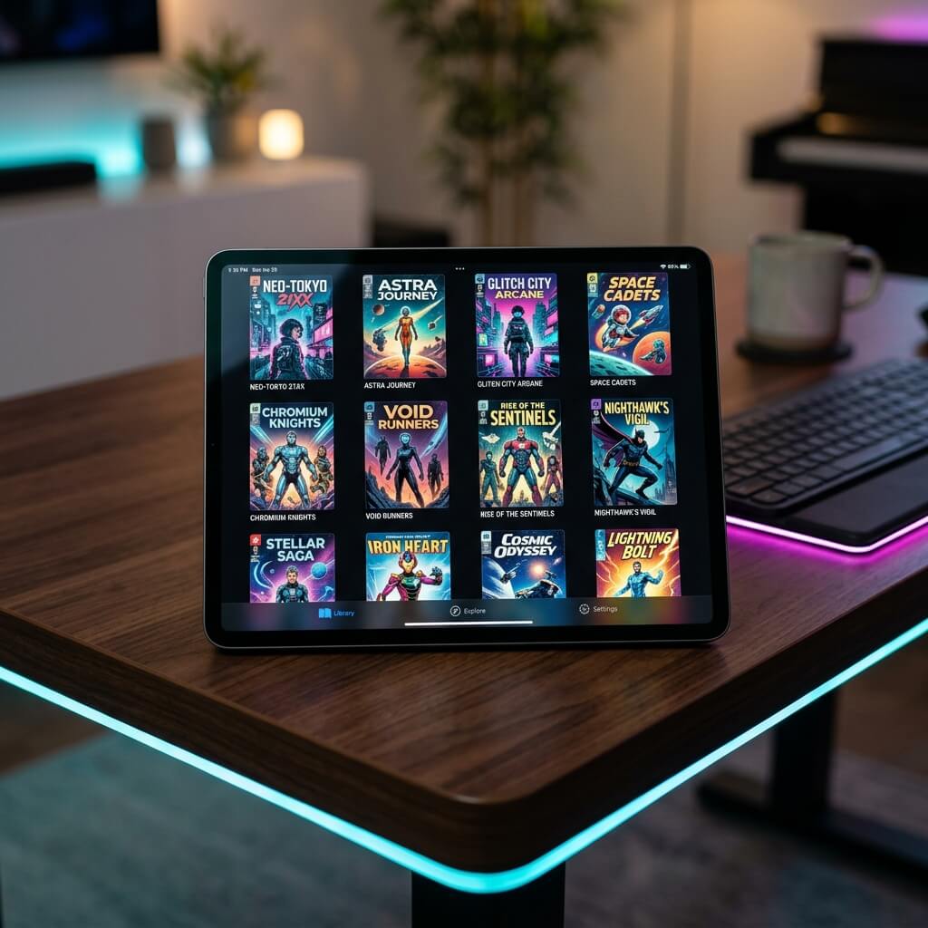 Tablet com biblioteca digital